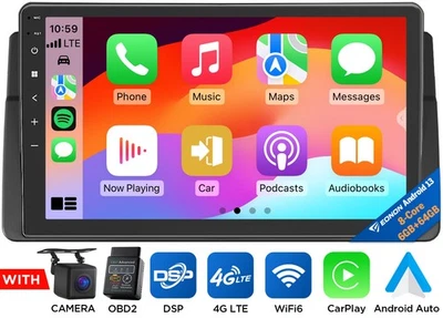 OBD+CAM+Para BMW E46 Eonon E46X6S 9" QLED Android 13 Coche Estéreo GPS Radio DSP 4G Foto 1 de 4