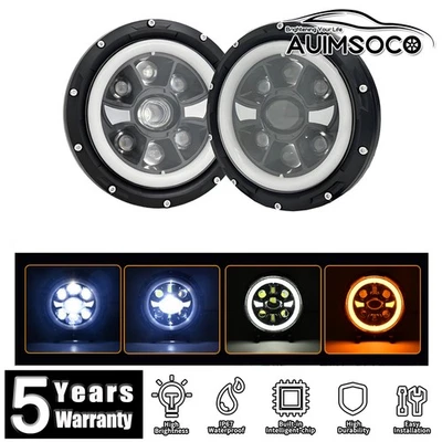 For Hummer H2 2003-2009 2PCS 7" inch Round LED Headlights Hi/Lo Beam DRL - Image 1 of 4