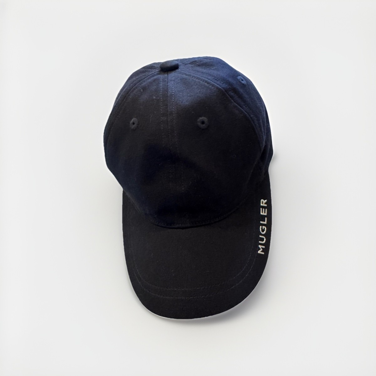 MUGLER Black Ball Cap Hat Sz S Organic Cotton Womens 
