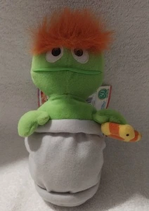 Oscar the Grouch Bean Bag Plush 1997 Tyco Sesame Street Slimey Worm 6” - Picture 1 of 4