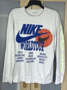 Nike World Tour Glow In The Dark Herren Hoodie Gr. S Weiß Sport Laufen Training - Bild 1 von 5