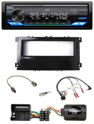 JVC Bluetooth DAB USB Lenkrad Autoradio für Ford Mondeo 2007-2014 S-Max piano - Bild 1 von 4
