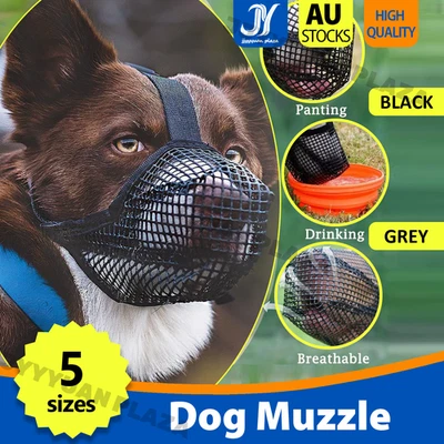 Adjustable Mesh Pet Dog Muzzle Mask Mouth Cover No Bite Strap Mouth Cover AU - image 1 of 4