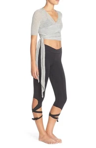 Leggings Free People Movimiento Participación Atar Negros Cintura Cruzada Balletcore Talla S - Imagen 1 de 9