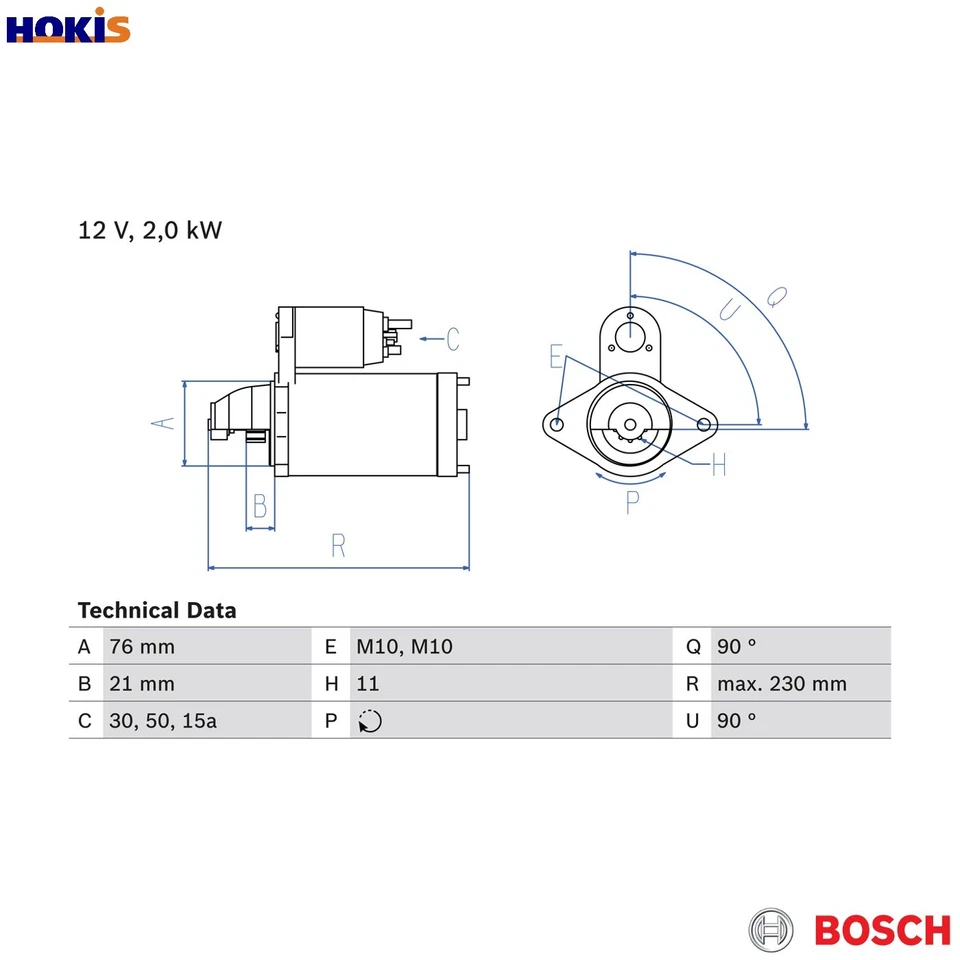 STARTER 0 986 022 880 FOR BMW 3/X5/SAV/E5/Convertible/E46/E8 7/E65/E66 X3/E83 - Image 1 of 4