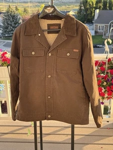 WOOLRICH HERREN KNOPFLEISTE DENIM CANVAS GEFÜTTERTE JACKE, GR. L/G, TOP SAUBERE FORM - Bild 1 von 22