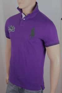 Ralph Lauren Varsity Purple Custom Slim Big Green Pony Short Sleeve Shirt NWT - Picture 1 of 1