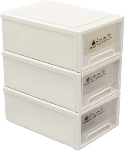 Small Stacking Drawer, Plastic Stacking Storage Drawer Unit, 3-Pack - Picture 1 of 12