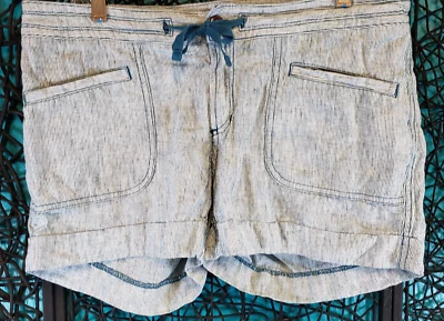 PANTALONES CORTOS NORTH FACE PARA MUJER 10 RAYAS AZULES LARISEN CREMALLERA CORDÓN MEZCLA DE LINO CÓMODOS Foto 1 de 4