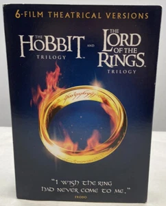 The Hobbit Trilogy & Lord of the Rings Trilogy-6 Film Theatrical Version DVD SET - Picture 1 of 13