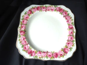 vintage Royal Doulton RABY ROSE cake plate square plate  d5533 pink - Picture 1 of 3