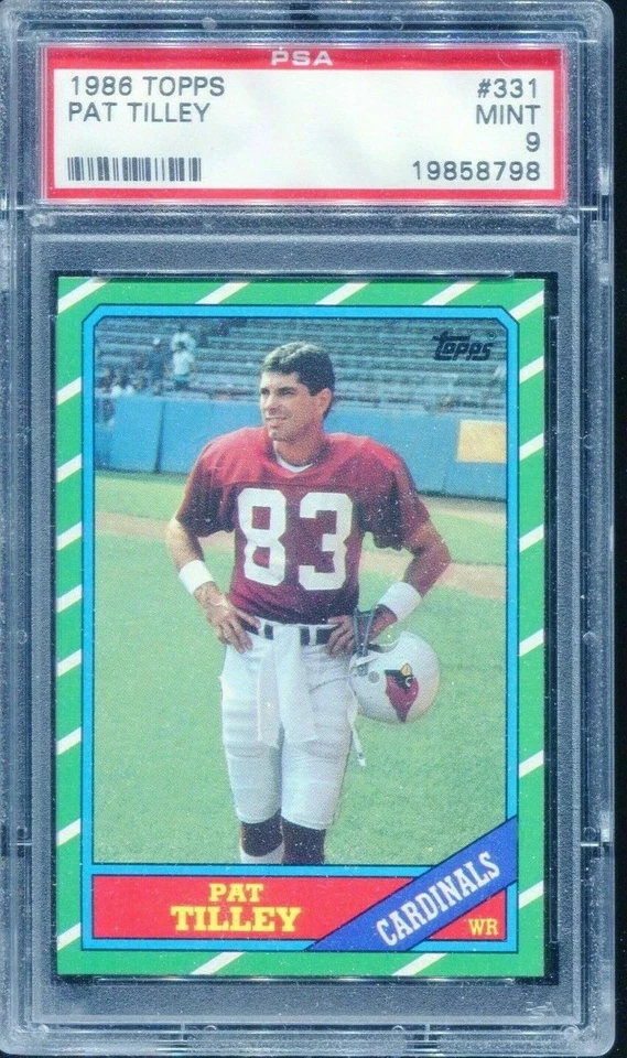 1986 Topps Football  Set Break # 331 PAT TILLEY   PSA  9 MINT    J2M 001 - Image 1 of 1