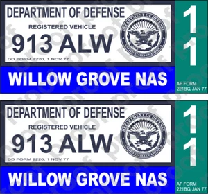 STICKER DOD CLOSED BASE WILLOW GROVE NAS BLUE - Picture 1 of 1