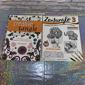Lot of 2 Tangle Art Books Creative Tangle & Zentangle 3 Creative Designs Lessons - Picture 1 of 16