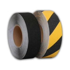 Black / Hazard Anti Slip Tape High Grip Self Adhesive Safety Non Slip Waterproof - Picture 1 of 5