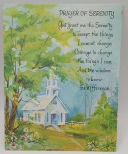 Vintage Sunshine Line Greeting Card, Prayer of Serenity, Church Blue Skies - Picture 1 of 3