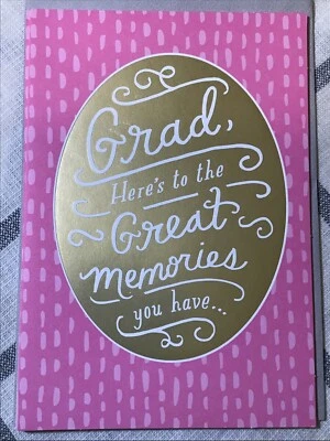 3 Hallmark Happy Graduation Card HIGH SCHOOL COLLEGE For Female Girl Women Pink - Image 1 of 4