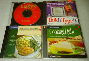 4 Lot PC Software - Cooking Light Good Cooking Audubon Birds Talk It Type It - Picture 1 of 2