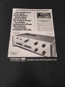 1976 PERSER STEREO HIFI SERIE 1000 AMPLIFICATORE CARATTERISTICHE VINTAGE AD PUB - Foto 1 di 1