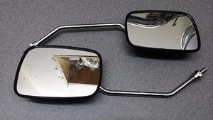 PAIR MIRRORS HONDA C50 C70 C90 CUB 1984 - 2002 8mm THREAD CHROME / BLACK MIRROR - Picture 1 of 4