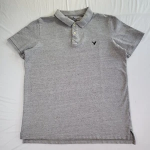 American Eagle Mens Polo Shirt Large Core Flex Short Sleeve Logo Gray - Picture 1 of 10