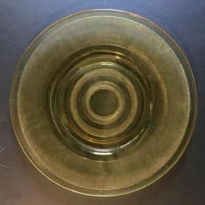 1 Vintage Depression Glass Salad Dessert Plates Gold Textured Ring Design - Picture 1 of 2