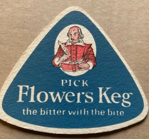 VINTAGE BEER DRINKS MAT - FLOWERS KEG BITTER / BREWMASTER EXPORT PALE ALE - Picture 1 of 2