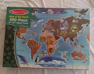 Map Of The World 500pc Jigsaw Puzzle, 19" X 27"; NEW - Picture 1 of 3