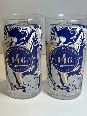 Kentucky Derby 2020 como nuevo Julep Glass 146th ¡Nuevo! Juego de 2 nuevos con pegatinas Foto 1 de 4