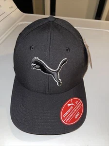 Puma Black/ Silver Evercat Dillon Stretch Fit Cap Hat Curved Bill - Picture 1 of 4