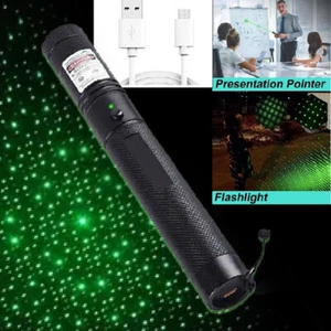Starker grüner Laserpointer Outdoor-Lazer-Taschenlampe USB wiederaufladbar 5000M - Bild 1 von 13