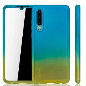 Hülle Handy Schutz für Huawei P30 Full Case Cover Displayschutz Tasche 360 Gelb - Zdjęcie 1 z 4