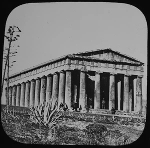 THE TEMPLE OF THESEUS GREECE C1890 PHOTOGRAPH Magic Lantern Slide - Picture 1 of 3