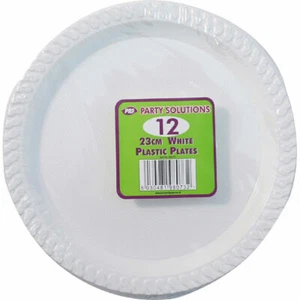 200 x HEAVY DUTY 9" 23cm Disposible Plastic Catering Round Party Serving Plates  - Picture 1 of 1