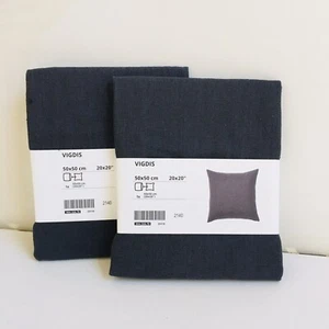 Set Of 2 IKEA Cushion Cover 20" x 20" Indoor Outdoor Dark Gray H-419 - Picture 1 of 6