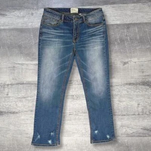 Jeans BKE Fibbia Payton Distressed Crop Blu Donna 28 (M 31X26) Vita Bassa - Foto 1 di 8