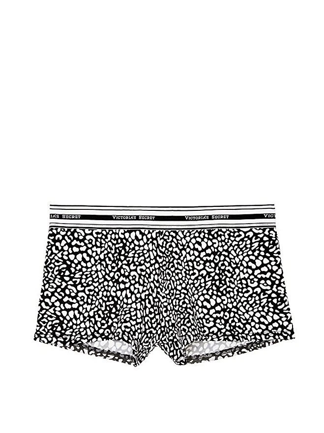 Victoria's Secret Lencería Algodón Logo Shortie Panty Blanco/Negro Estampado Animal L Foto 1 de 1