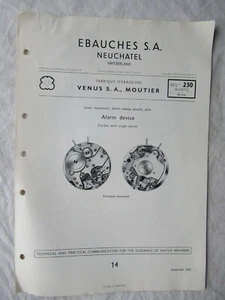 1955 Ebauches Swiss Watch Repairer Technical Info Prospekt Werkzeug und Teile #14 - Bild 1 von 4