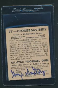 1948 Leaf #77 George Savitsky Philadelphia Eagles Signed Auto *A1889 - Picture 1 of 1