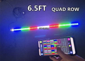 1x 6.5FT CHASING Flowing QUAD ROW LED Wheel Strips Light + Bluetooth Controller - Picture 1 of 14
