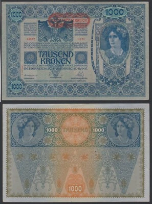 Austria 1000 kronen 1902 1919 DÖ P61(2) II Auflage Block 2772 aXF w/Nicks - Image 1 of 4