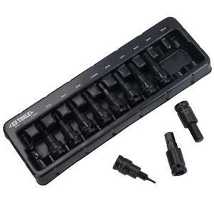 Metrisch MM Schlagzeug Aufprall Sechskant Bit Inbusschlüssel Steckdosen 2 mm - 10 mm 11-teiliges Set - Bild 1 von 6