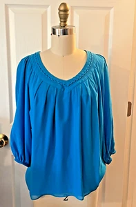 *DVF* Blusa Diane Von Furstenberg DAVI Seda Doble Capa Talla 4 Usada en Excelente Condición - Imagen 1 de 7