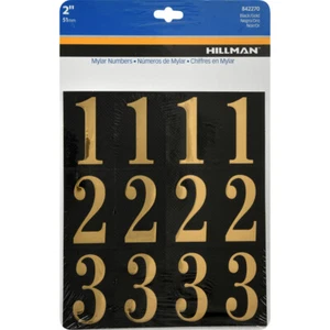 Hillman 2 in. Gold Vinyl Self-Adhesive Number Set 0-9 32 pc (6-PACK) - Picture 1 of 1