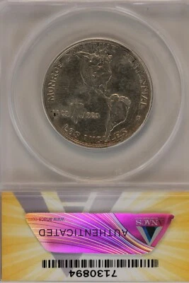 1923-S  .50   ANACS   AU 50   MONROE    Classic Silver Commemorative Coin - Image 1 of 2