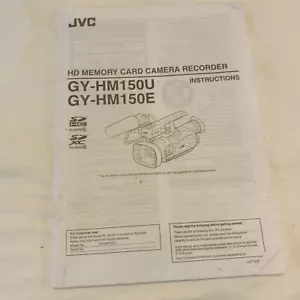 JVC GY-HM150U GY-HM150E Camera Recorder Original Owners Manual - Picture 1 of 2