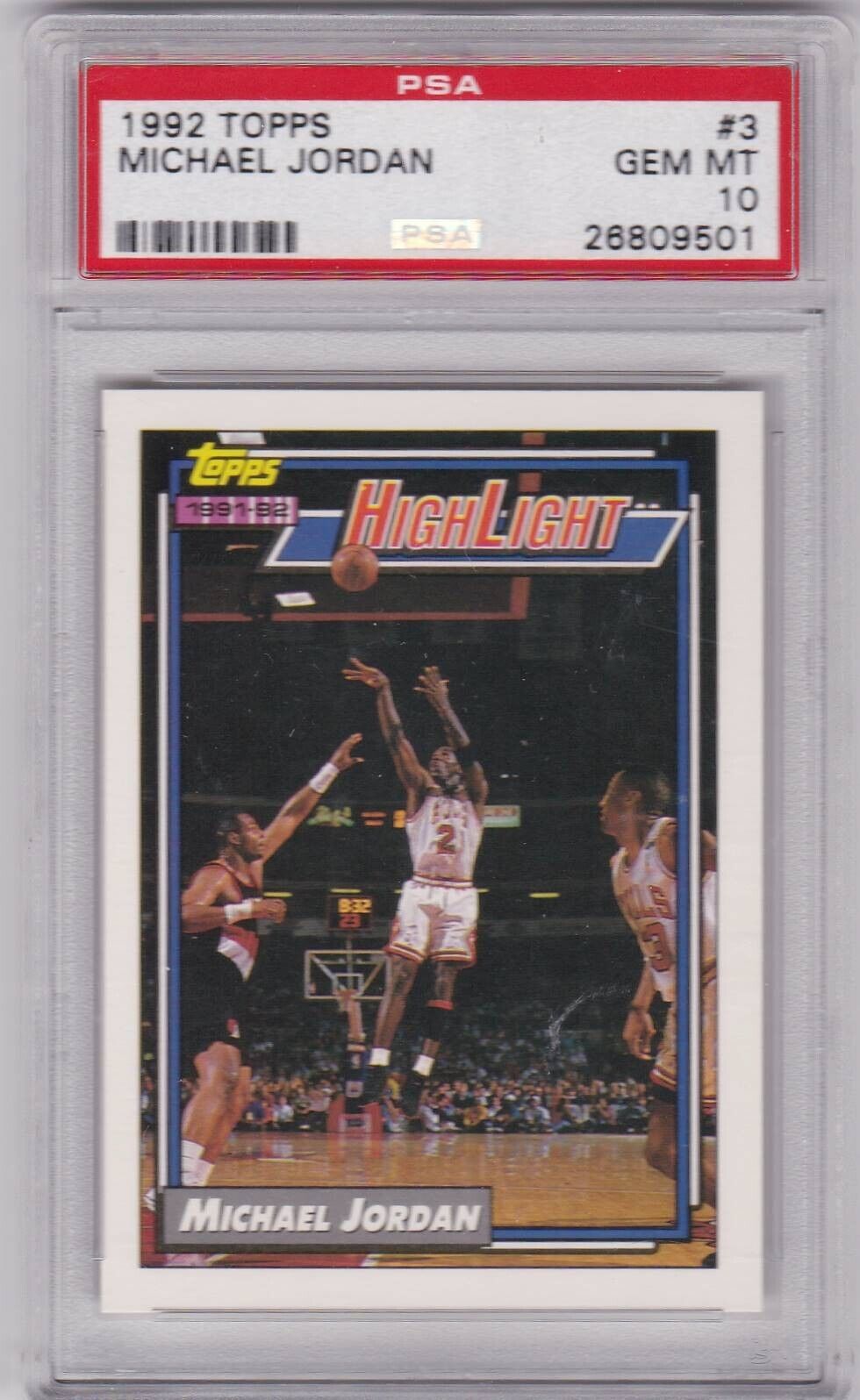 1992 Topps Highlight #3 Michael Jordan Bulls PSA 10 Gem Mint Free Shipping!