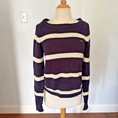 Volcom Sweater Womens Small Petite Striped Knit Crochet Y2K - Image 1 of 4