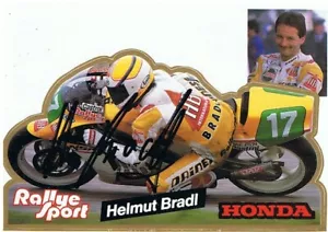 Helmut Bradl (Motorrad), sign. AK in Aufkleberform - Bild 1 von 1