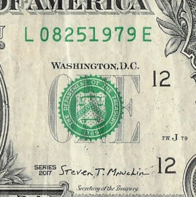 AUG 25 1979 Birthday Date Note Fancy Serial Number One Dollar Bill 08 25 1979 - Image 1 of 4